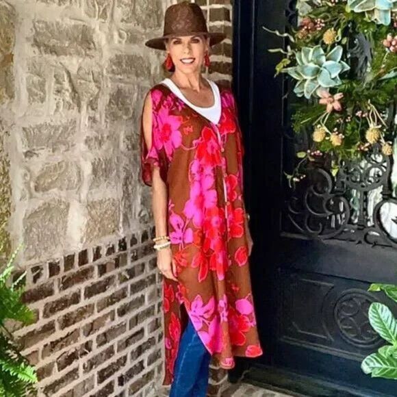 CAbi Dresses & Skirts - Cabi #5989 Women's TAHITIAN Cover-Up Floral Print Beachy/Vacay/Cruise XS/S